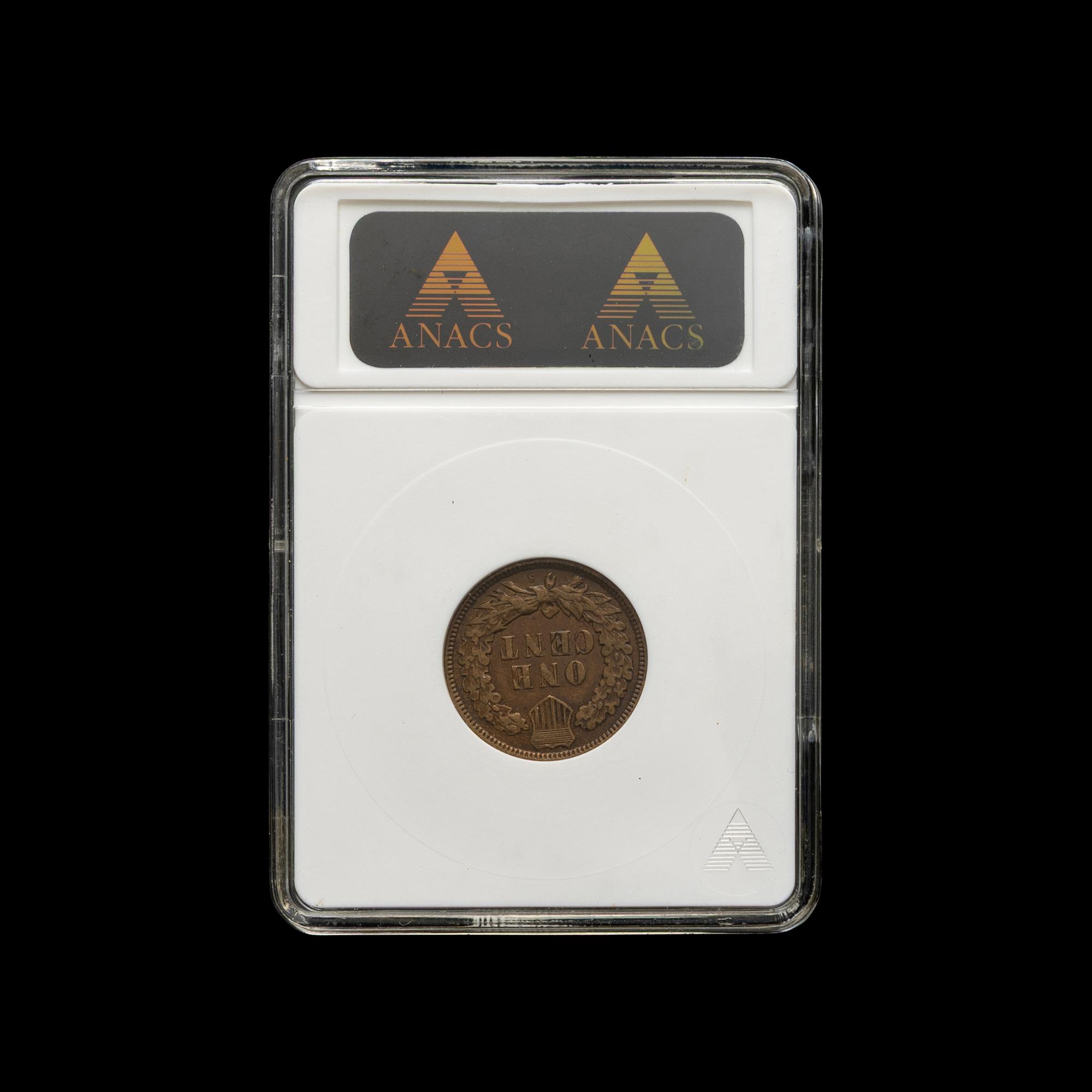A 1909-S Indian Head 1c Coin (ANACS EF40)