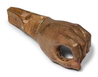 A Carved and Painted Wood Fragment of a Hand