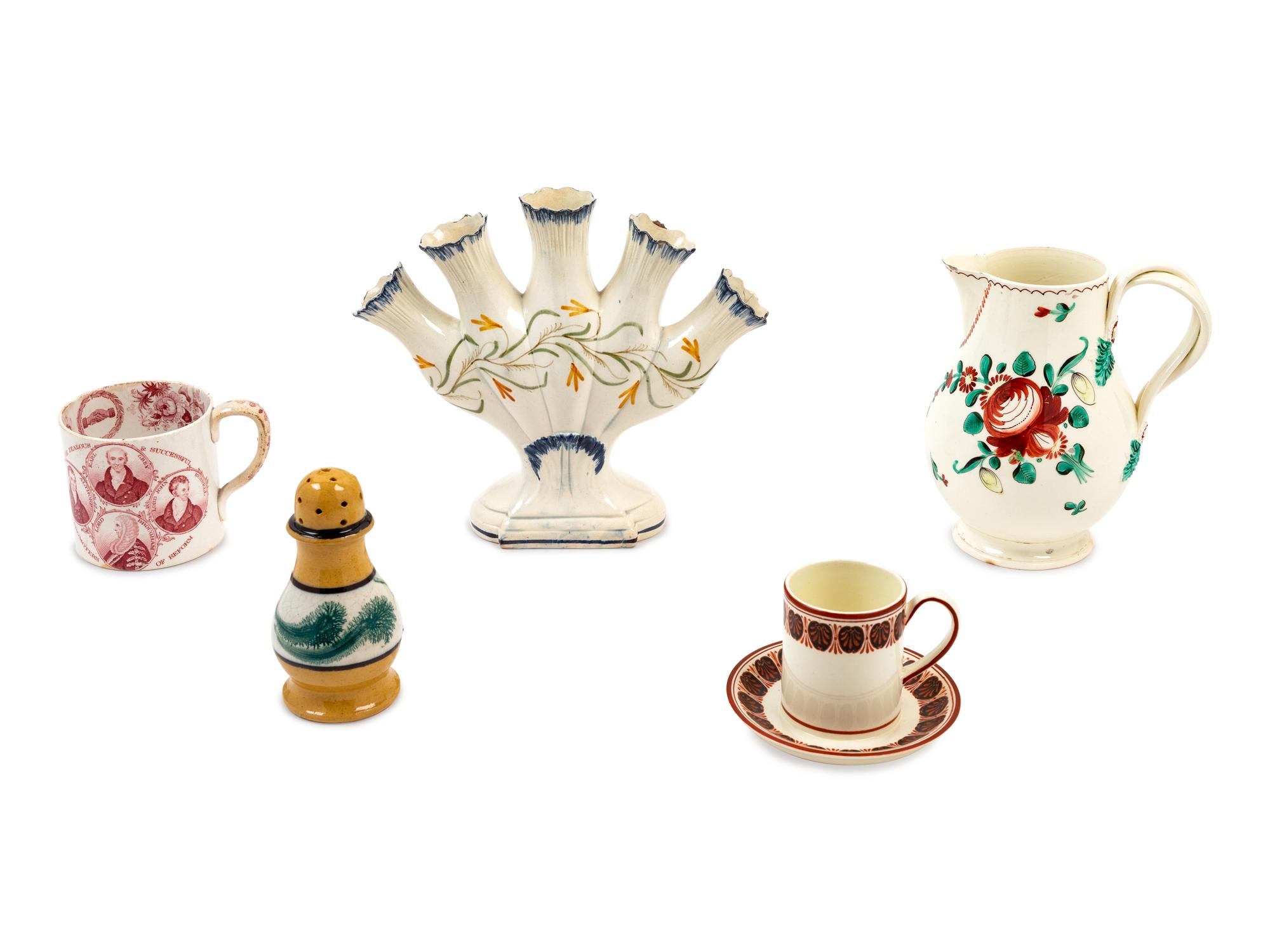 Five English Creamware and Pearlware Articles
