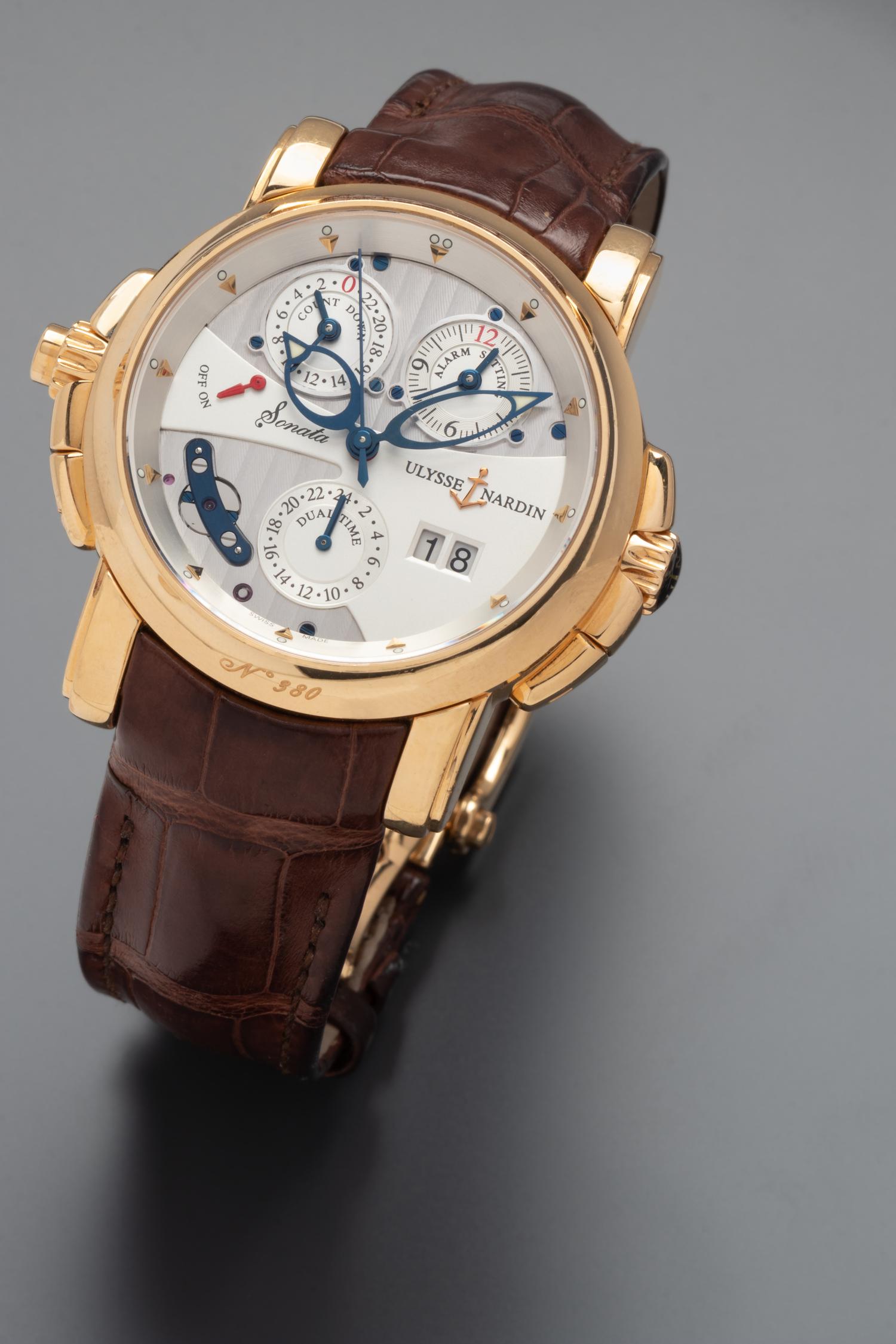 ULYSSE NARDIN, REF. 666-88 18K YELLOW GOLD 'SONATA' WATCH