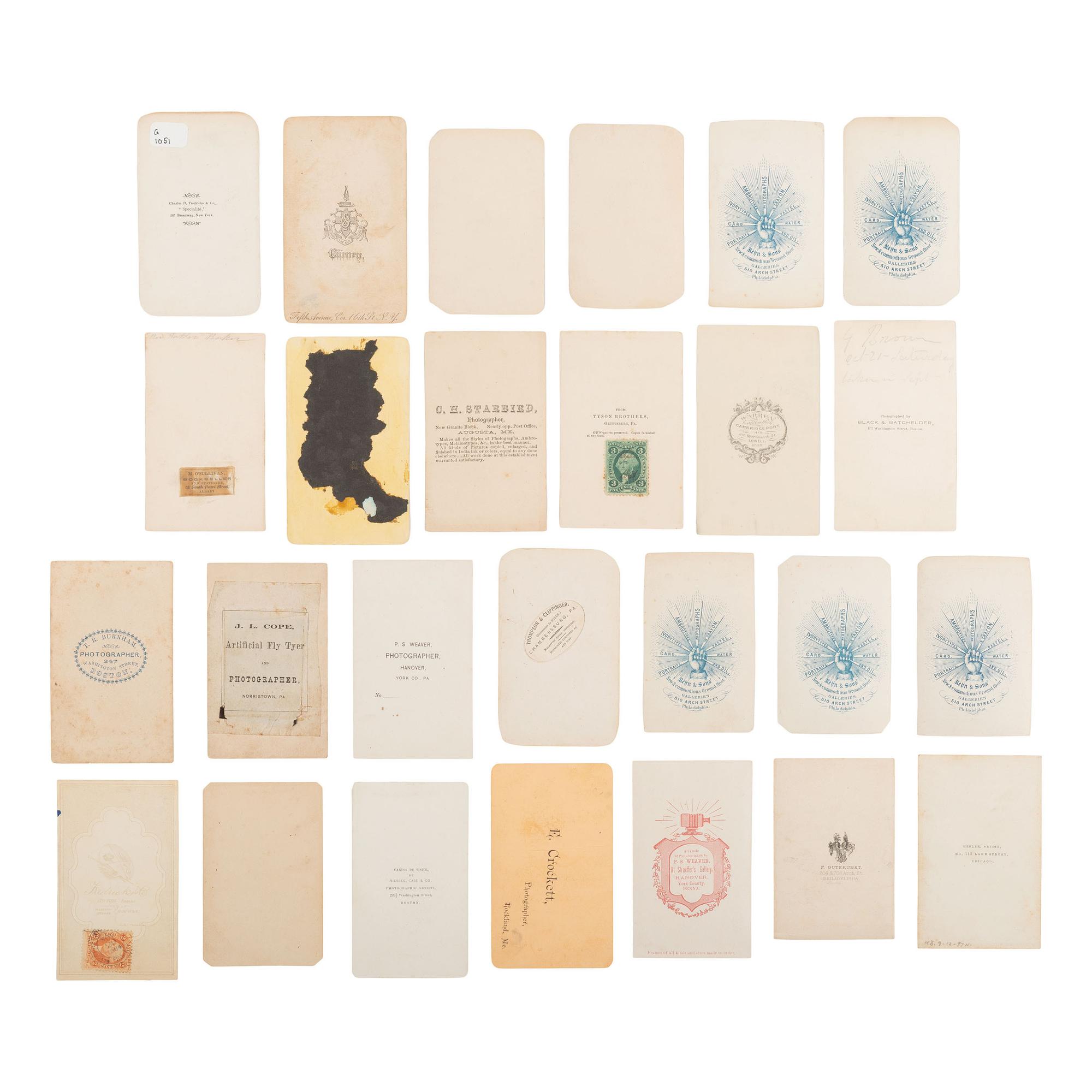 [Early Photography] Group of 114 Carte de Visites of Men, Women, and Children, incl. Portraits by Brady and Gardner