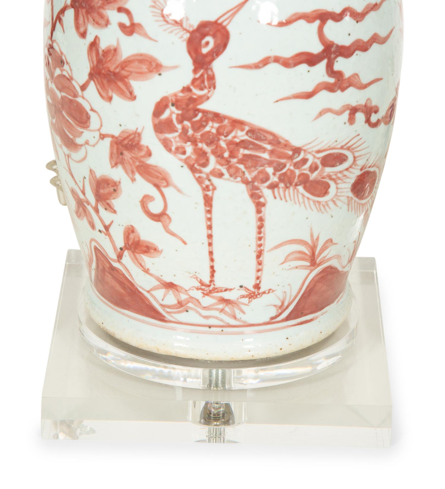 A Pair of Chinese Export Porcelain Vases Mounted as Lamps