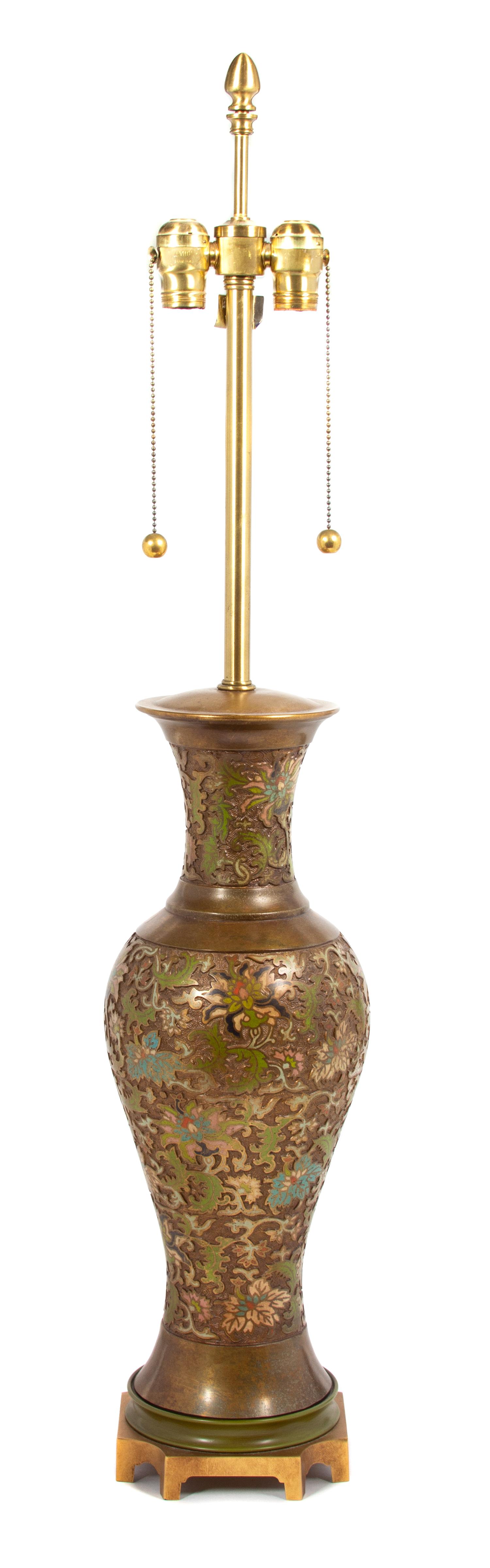 A Chinese Cloisonne Baluster-form Vase Height 40 1/2 inches overall. — 20TH CENTURY