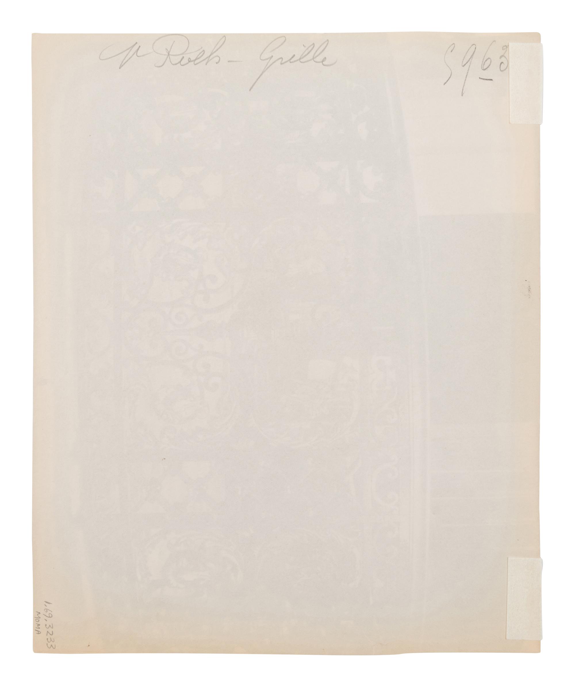 A group of four photographs ( Hôtel de Sully Charost, rue du Cherche-Midi 11 , 1904-1905; Hôtel de Fleury, rue des Saints-Pères 28 , 1905; 7 rue de l'Estrapade , 1905; Grille du chœr, èglise Saint Roch , 1912)