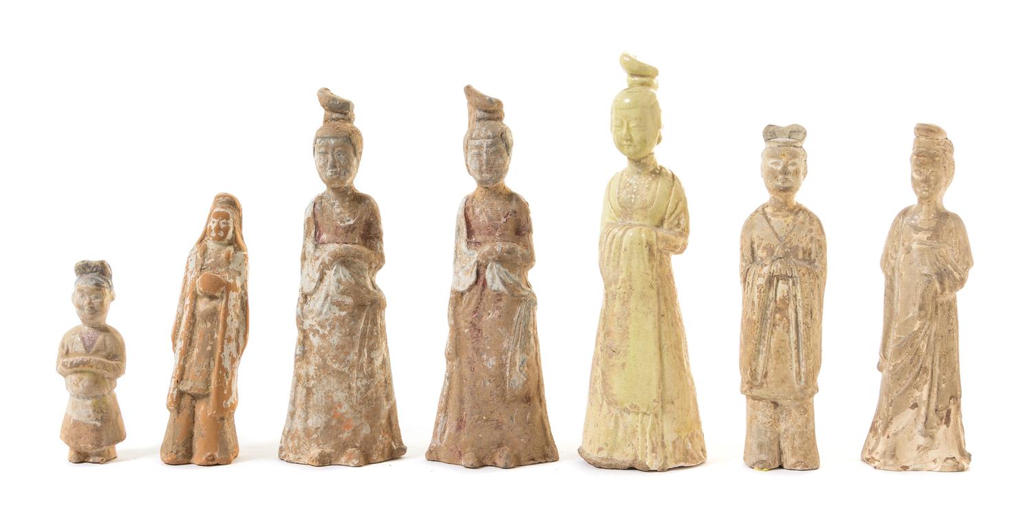 Seven Pottery Figures — TANG DYNASTY