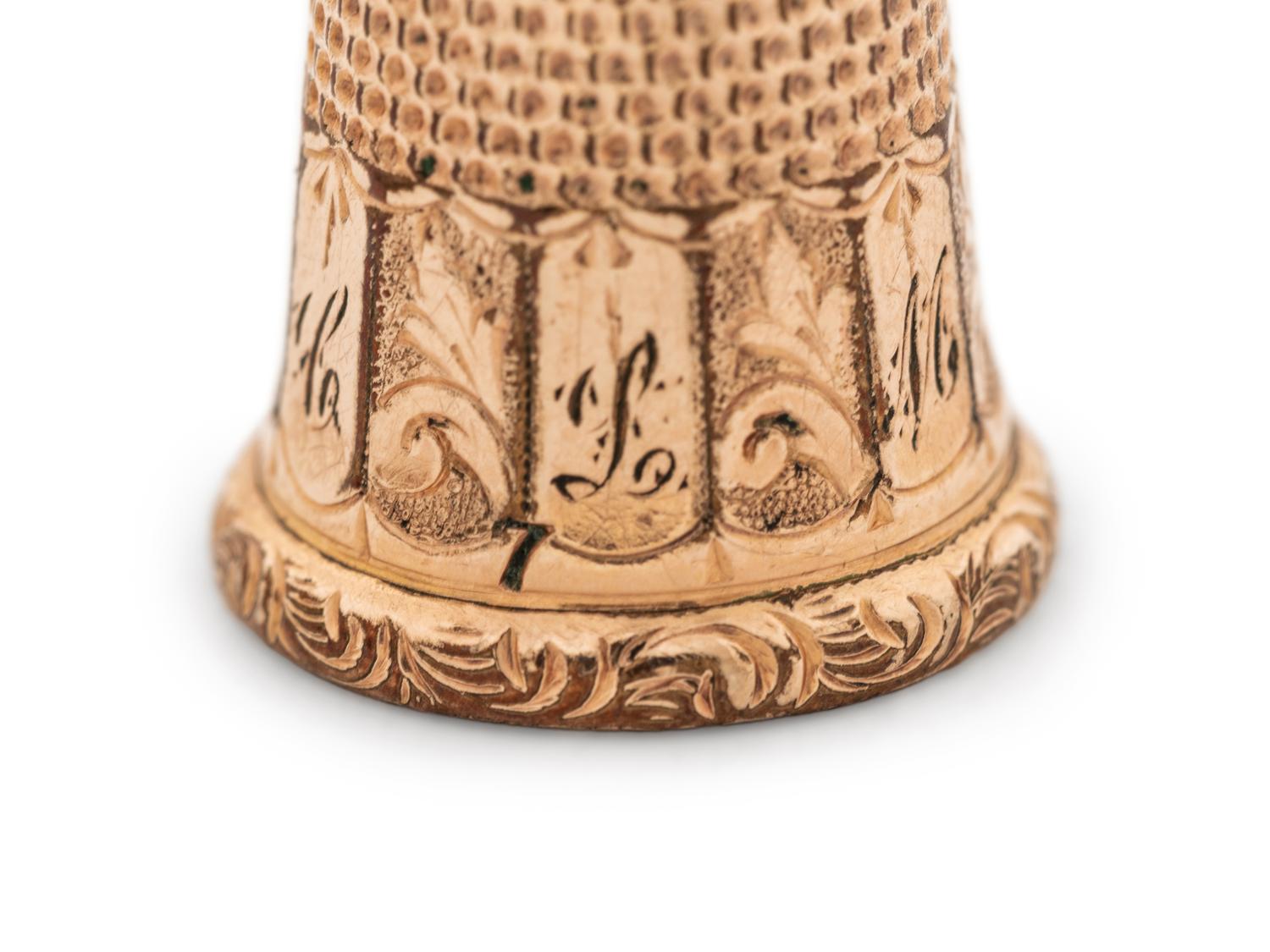 Six American Gold Thimbles