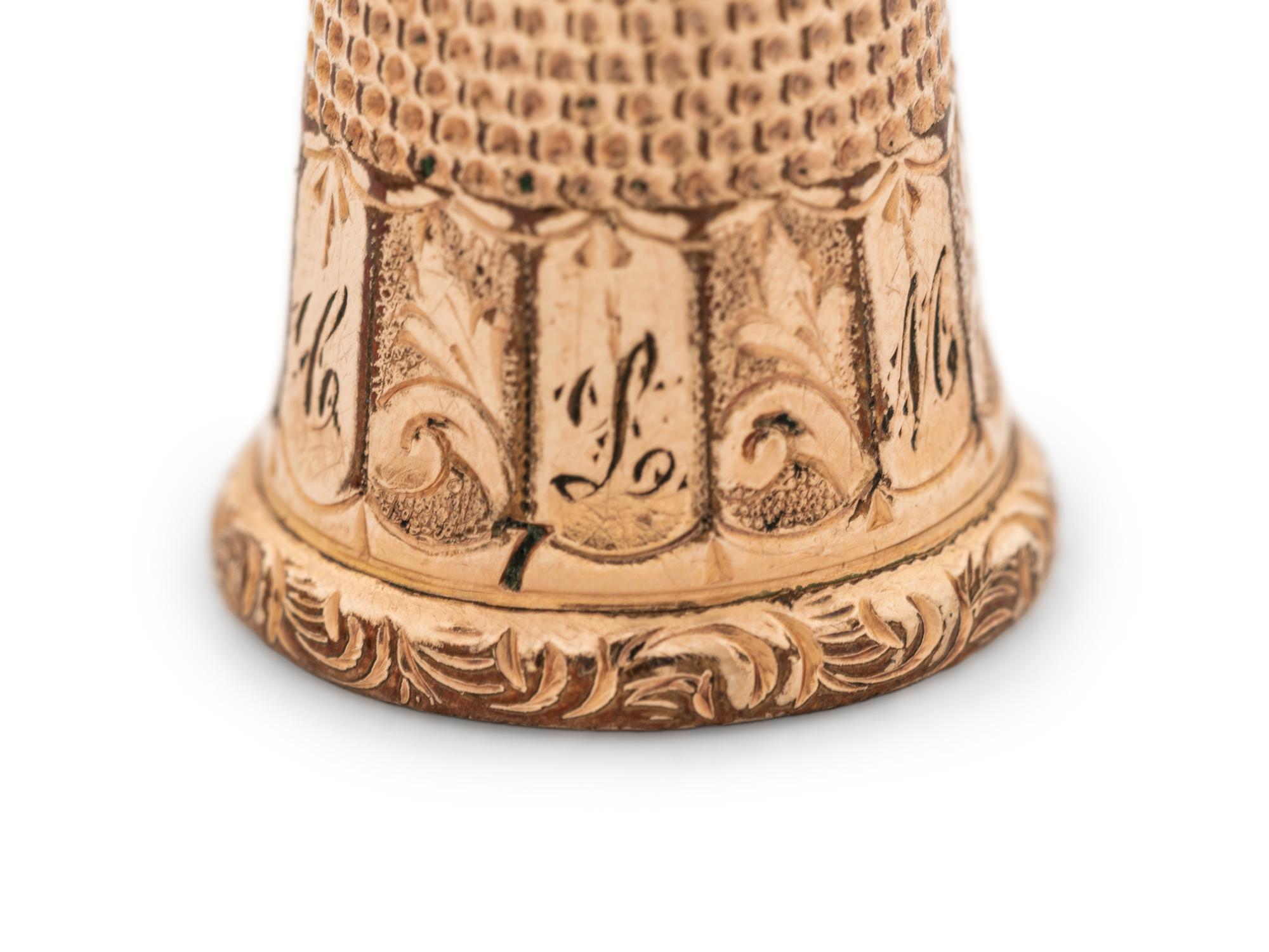 Six American Gold Thimbles