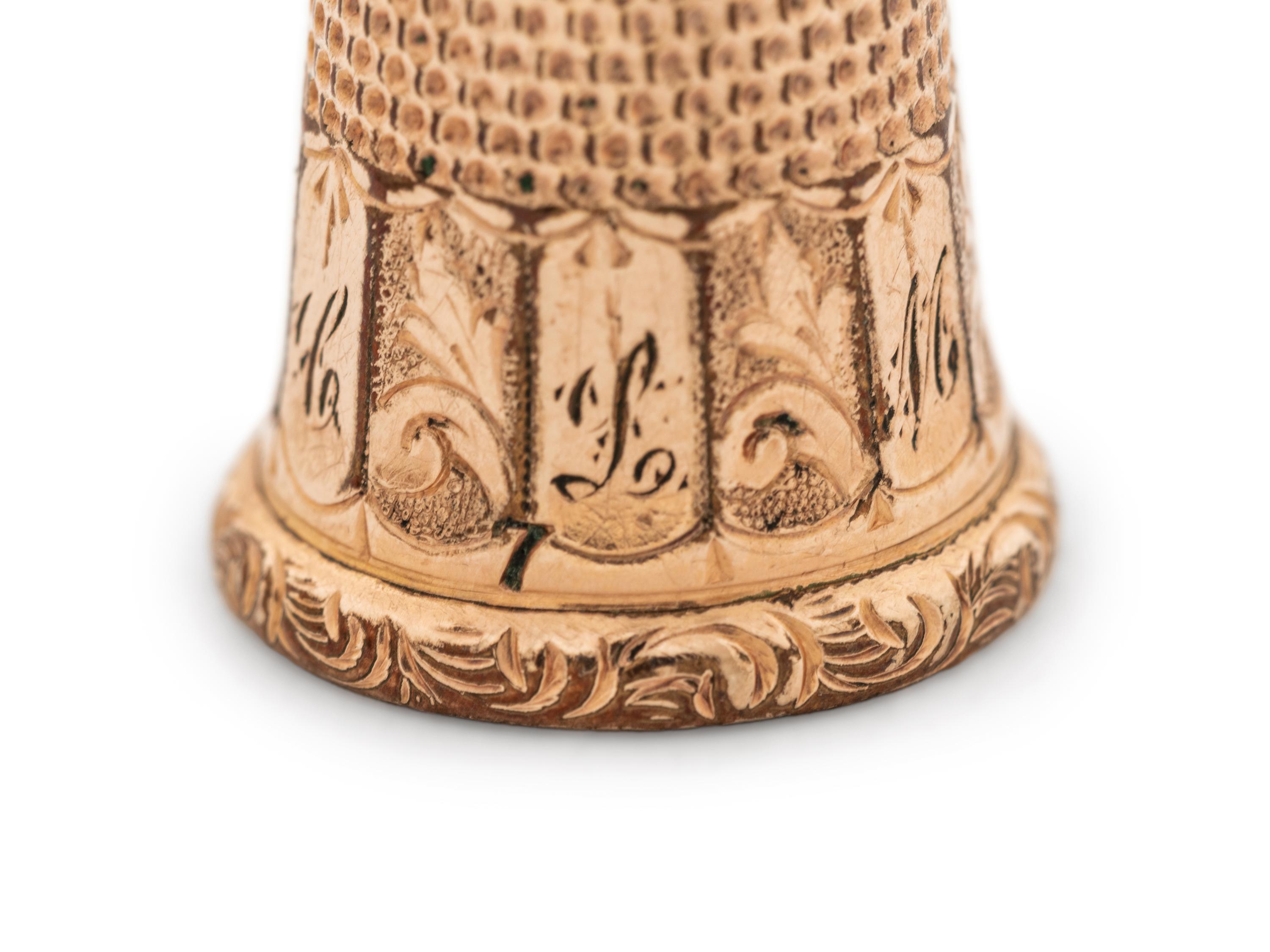 Six American Gold Thimbles