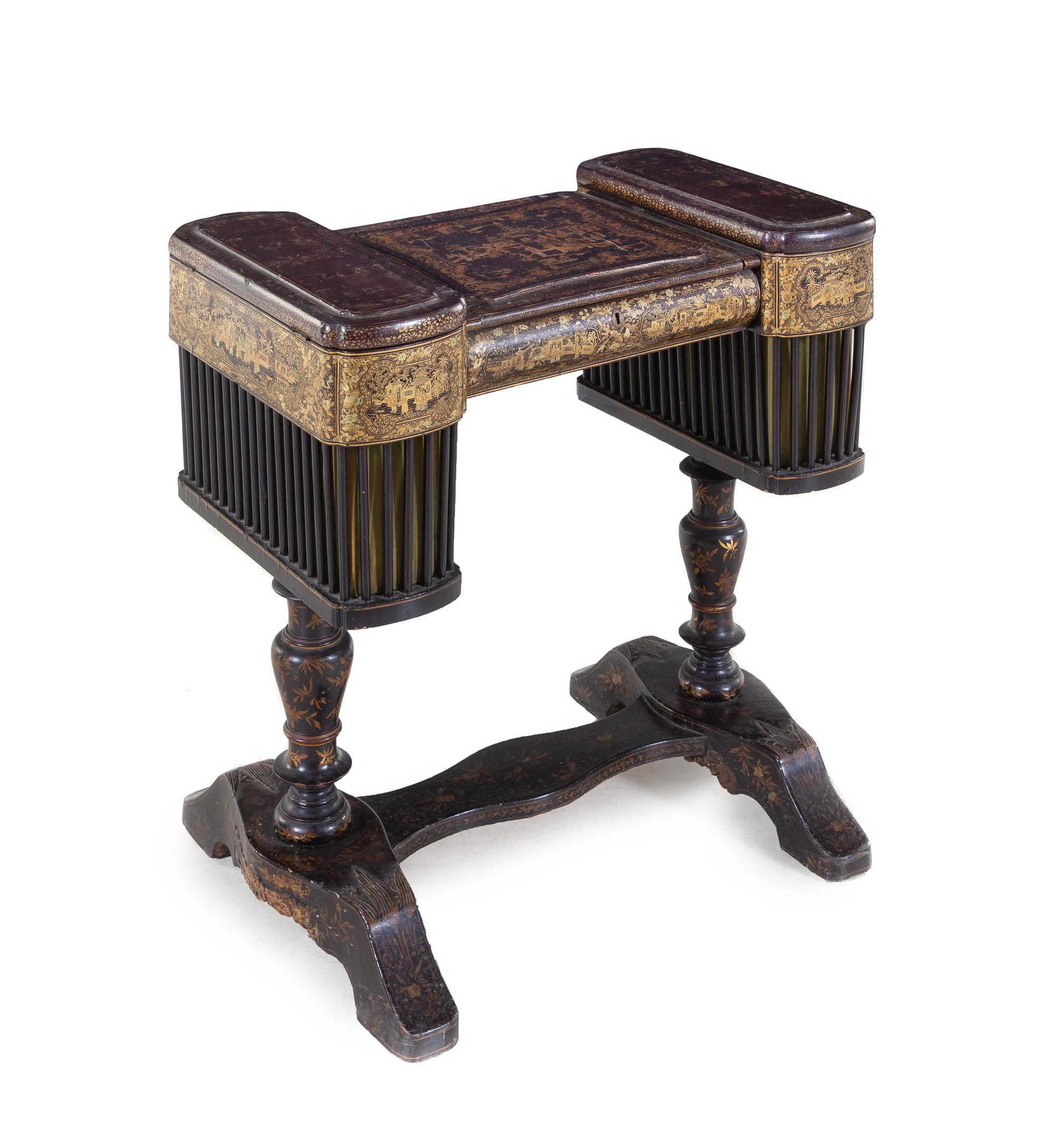 A Chinese Export Lacquered Work Table