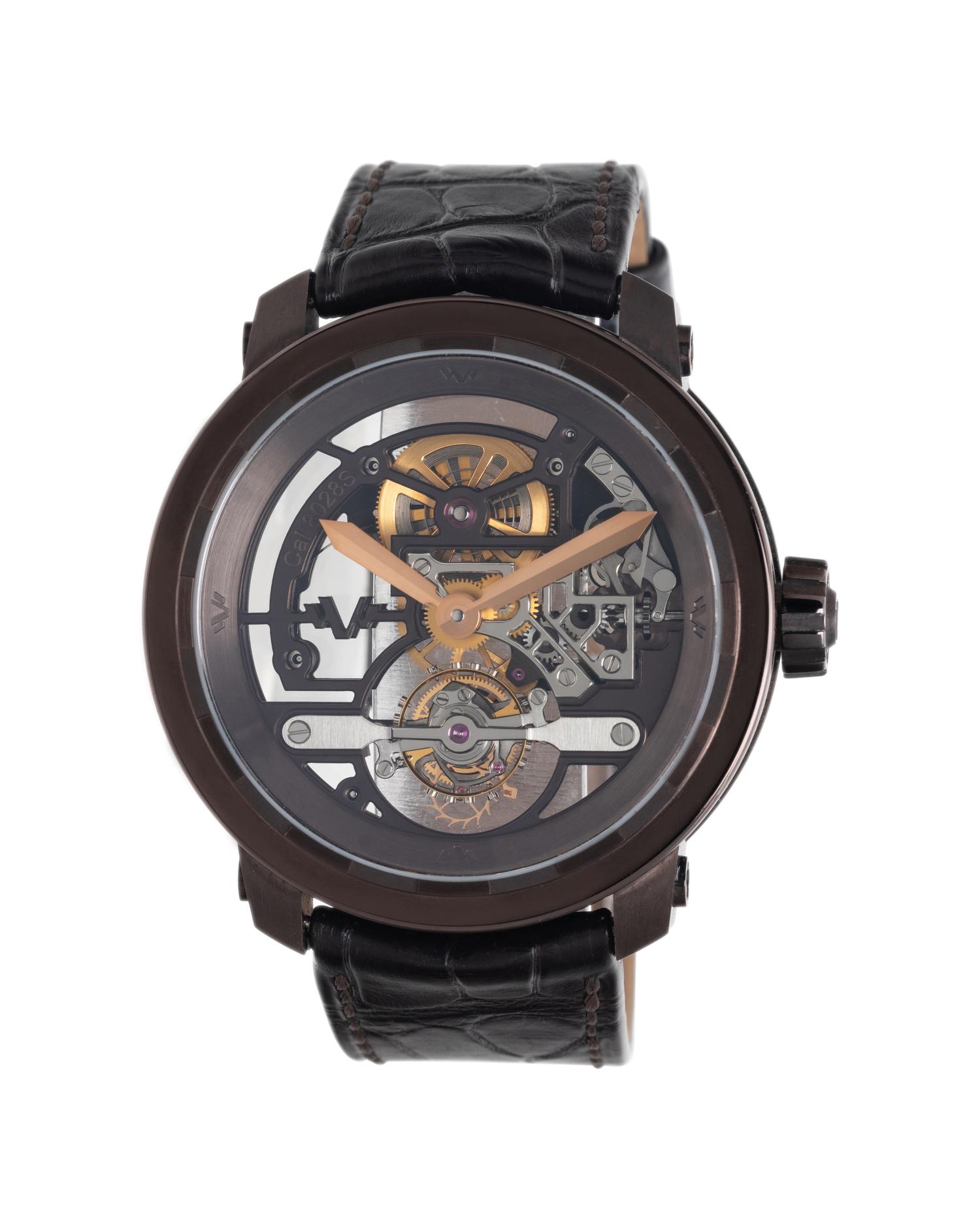 DEWITT, TITANIUM 'TWENTY 8 EIGHT SKELETON TOURBILLON' WATCH