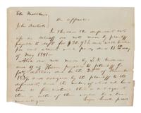 LINCOLN, Abraham (1809-1865). Autograph legal document signed ("Logan and Lincoln"), [Christian County, Ill.], 15 May 184[5].