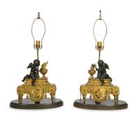 A Pair of Belle Époque Gilt Bronze Chenets