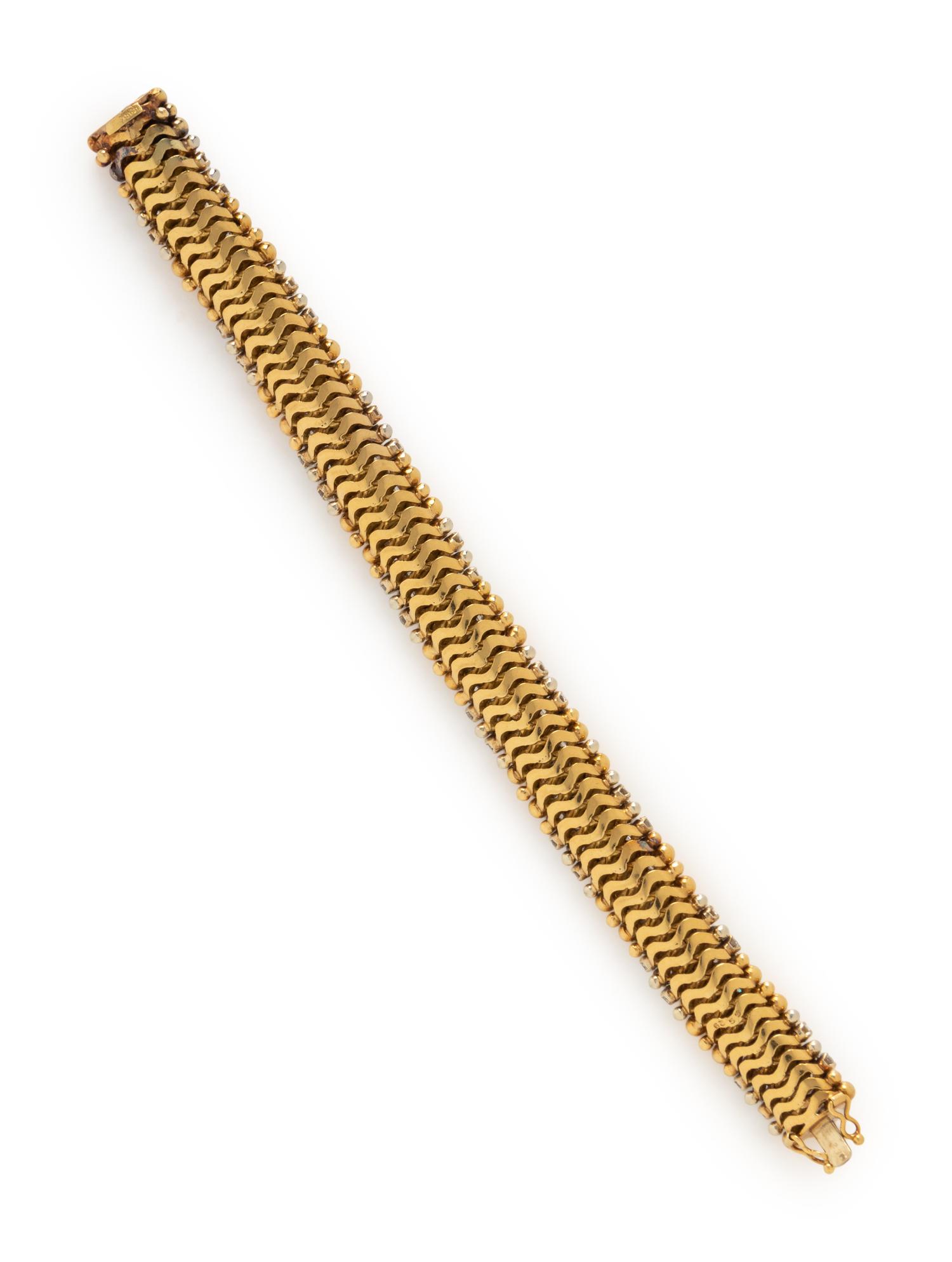 HAMMERMAN BROTHERS, YELLOW GOLD AND DIAMOND BRACELET