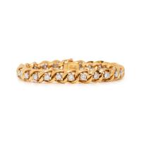 OSCAR HEYMAN, YELLOW GOLD AND DIAMOND BRACELET