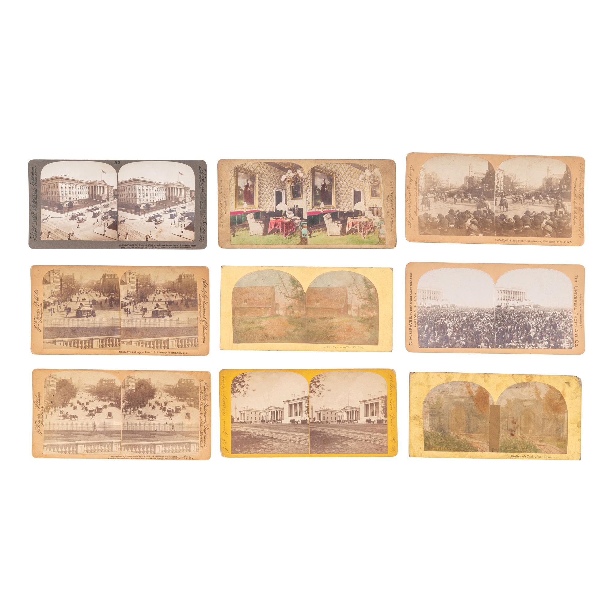 [EARLY PHOTOGRAPHY]. A group of 26 stereoviews incl. views of Washington, DC, and the Grand Review.