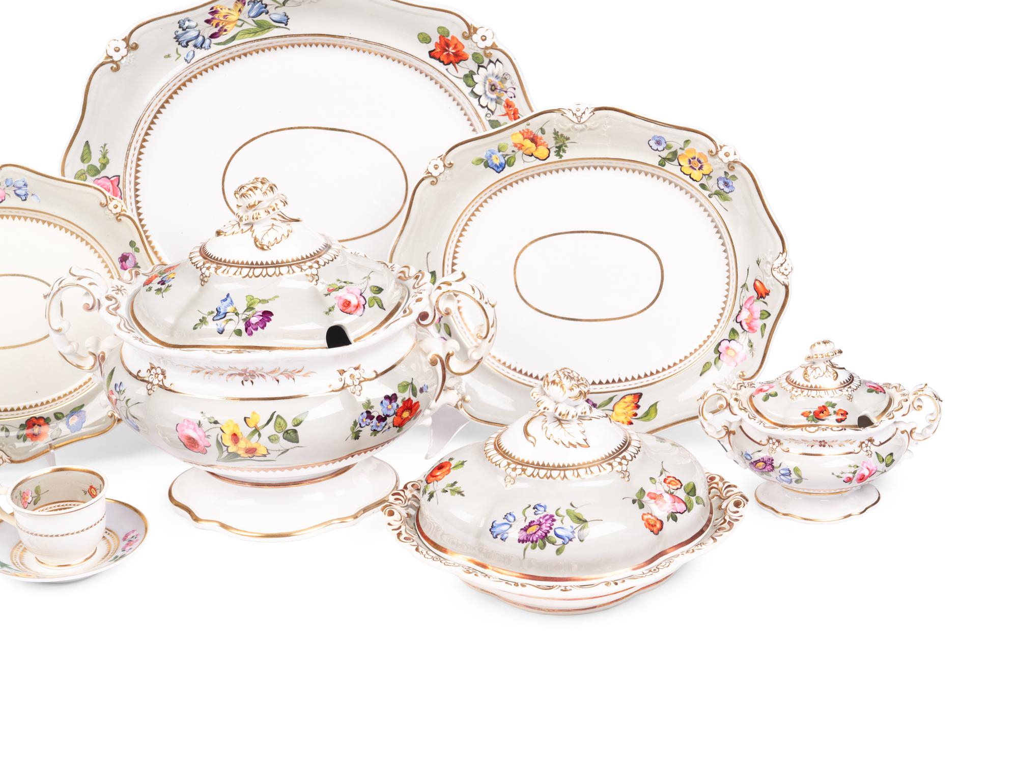 A Ridgway Enameled Porcelain Dinner Service
