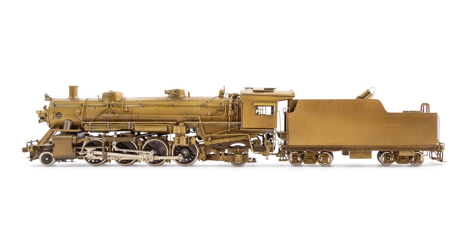 A Group of Four Japanese Brass HO-Gauge Locomotives and Tenders