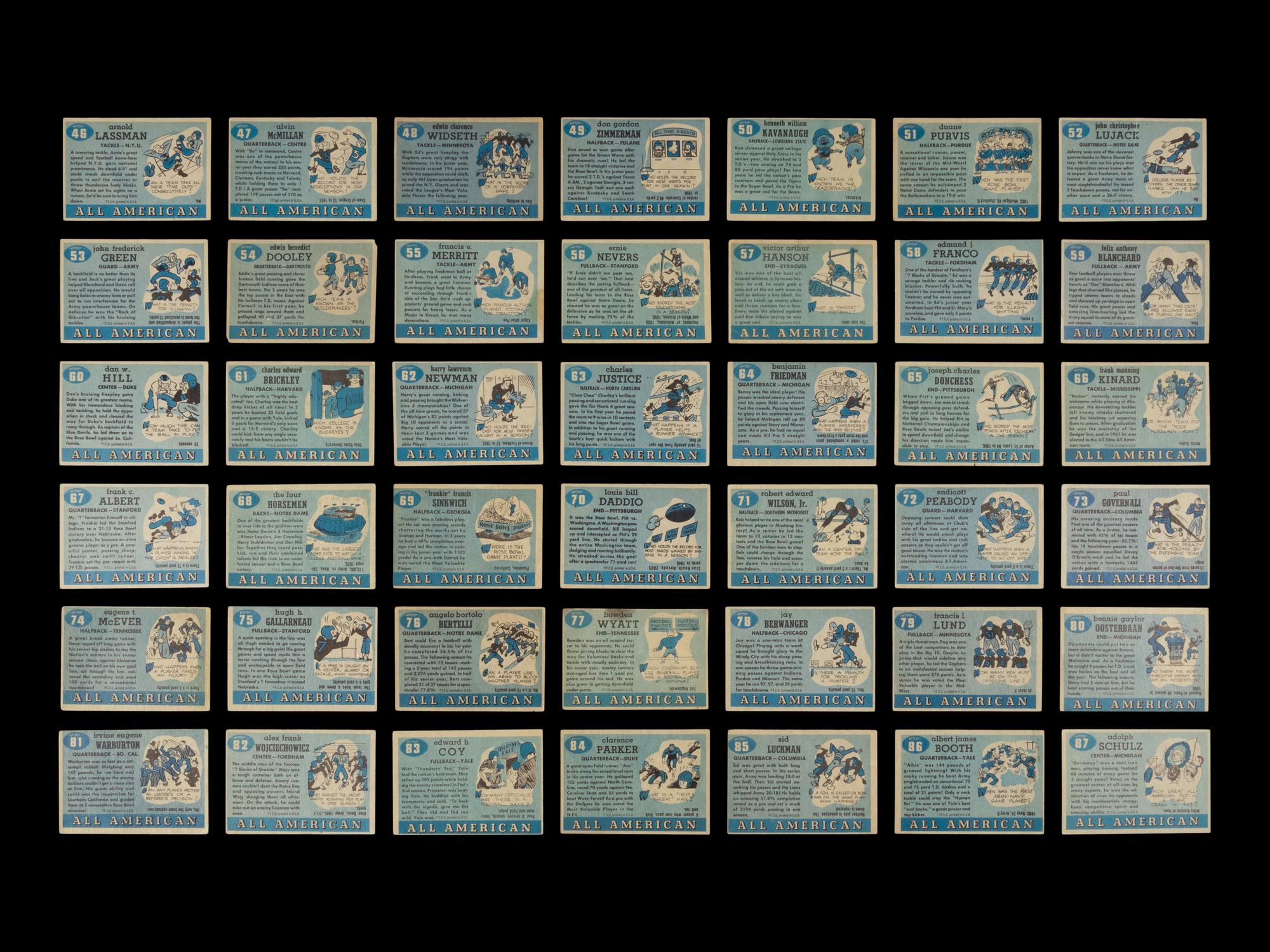 A Complete Set of 1955 Topps All-American Football Cards (100/100)