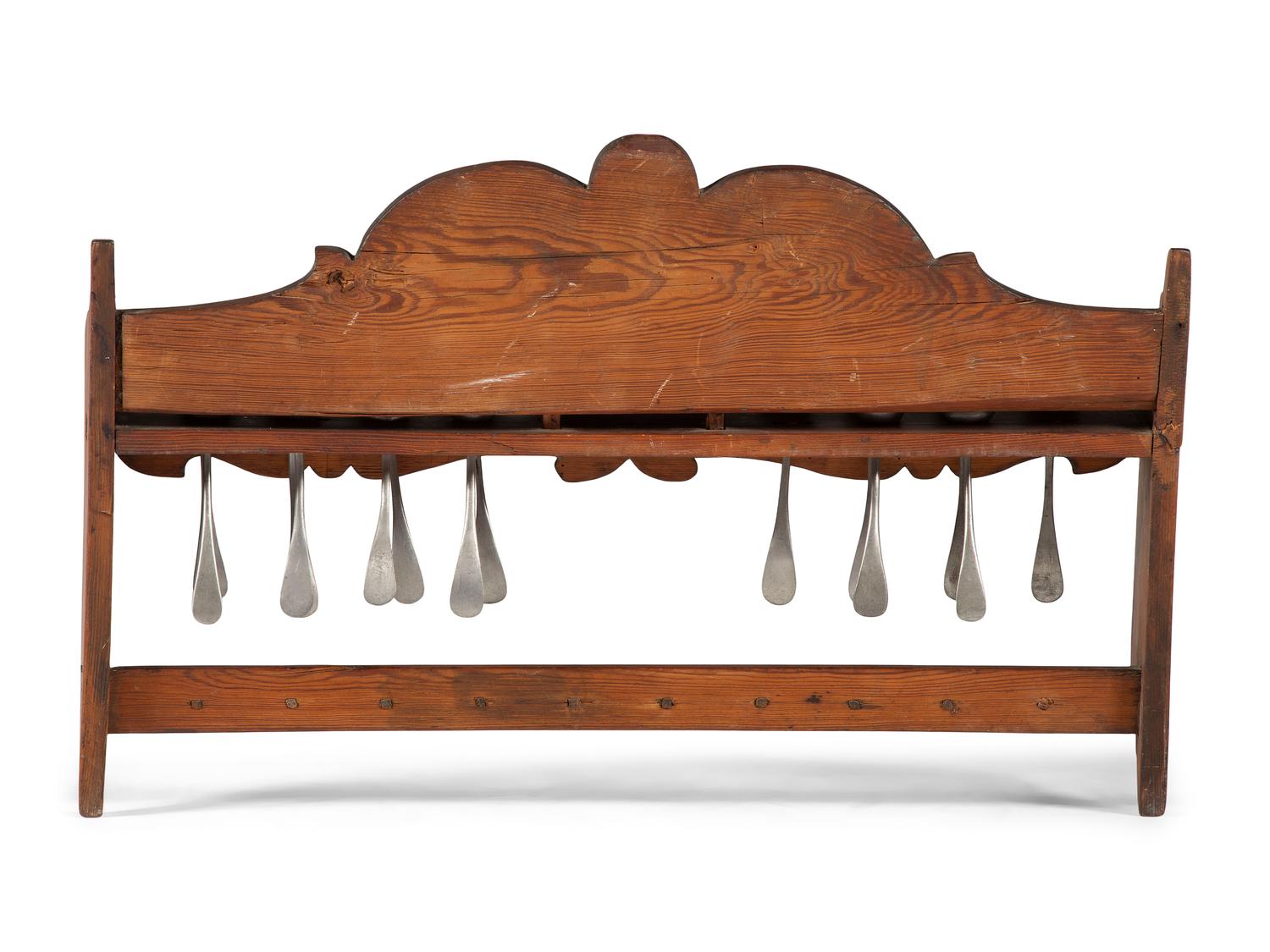 A Carved Pine Spoon Rack