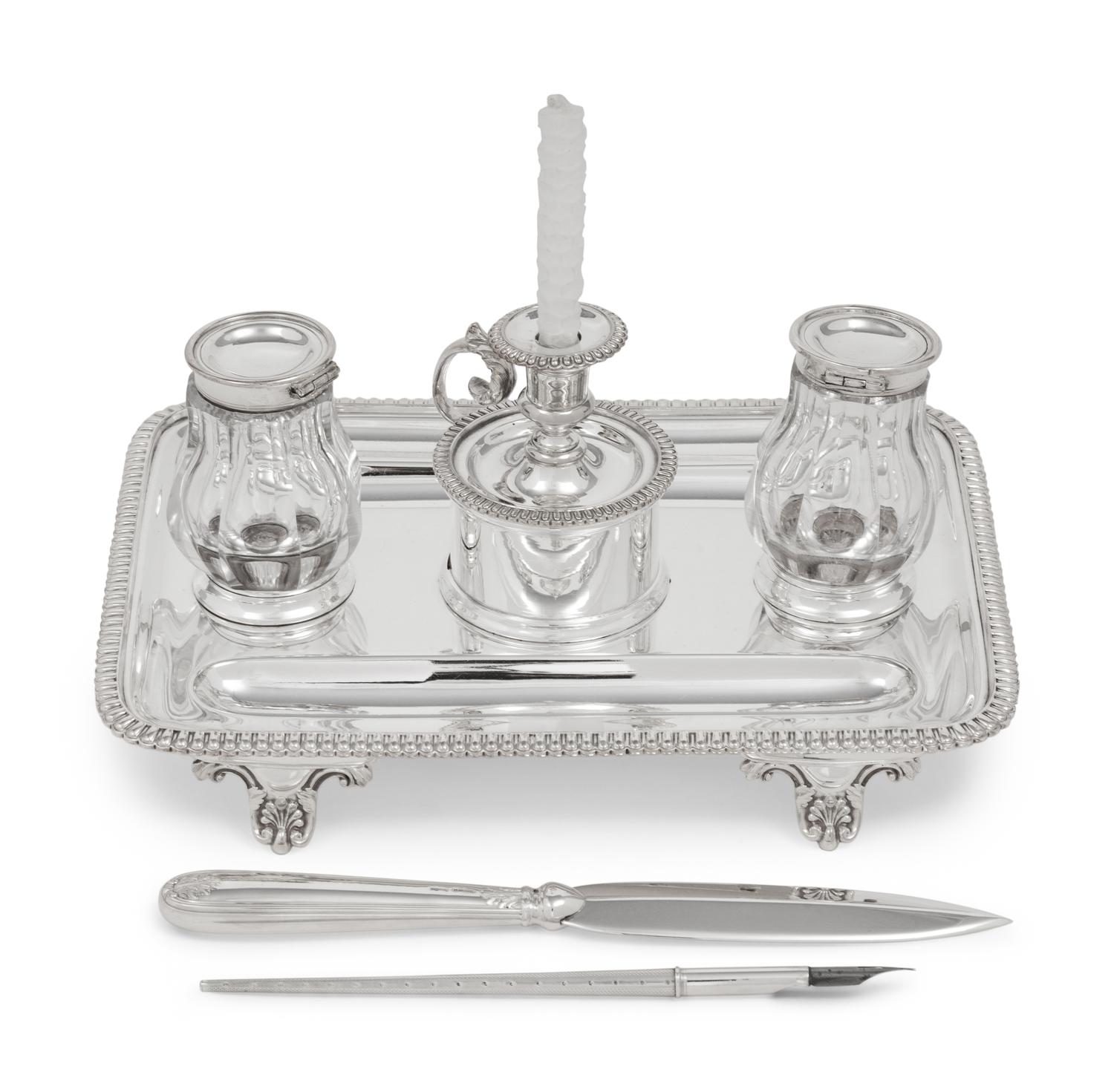 An Elkington Silver-Plate Standish