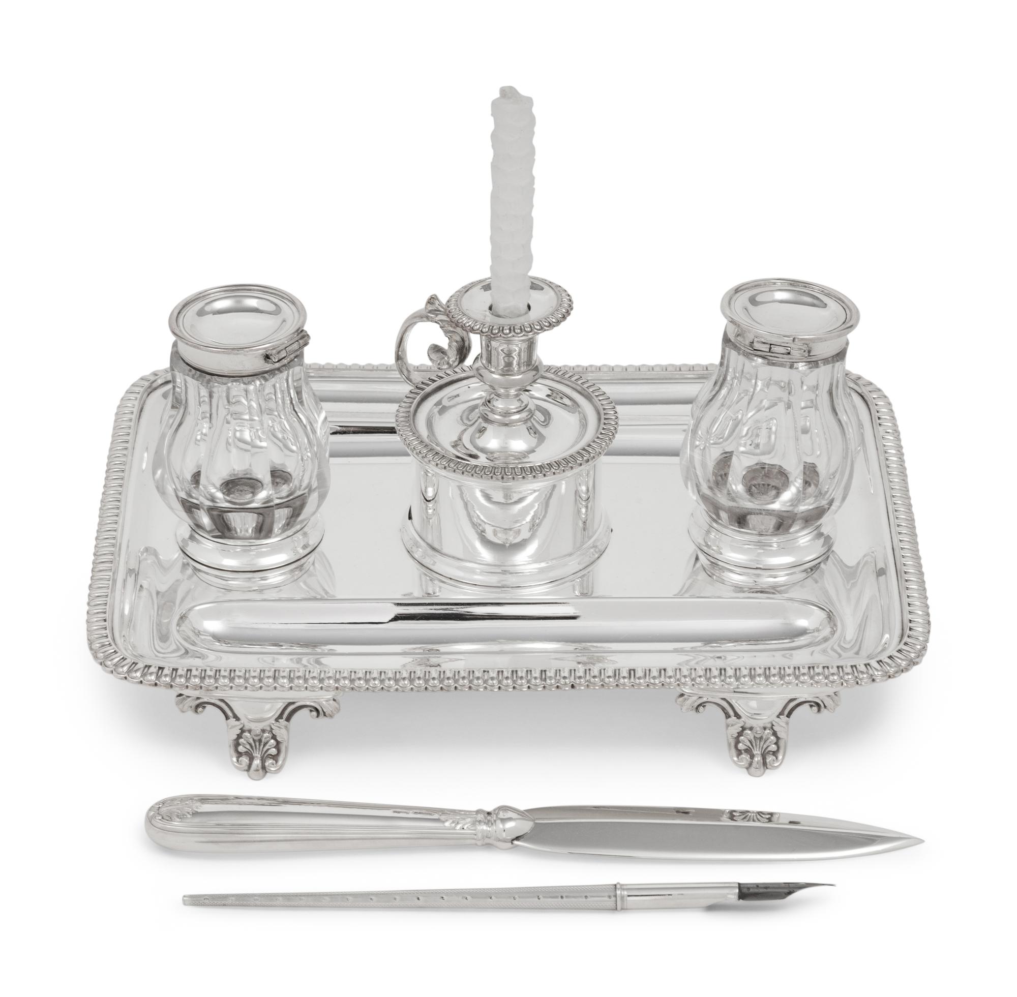An Elkington Silver-Plate Standish