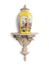 A Pair of Sitzendorf Parcel-Gilt and Polychromed Porcelain Covered Urns — CIRCA 1900