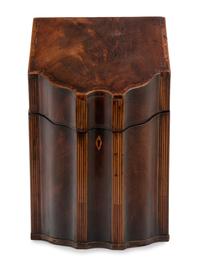 A George III Inlaid Mahogany Knife Box