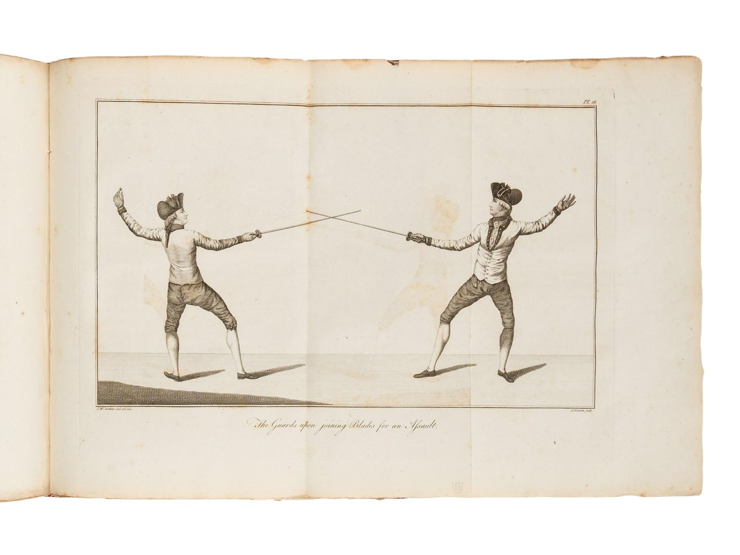McARTHUR, John (1755-1840). The Army and Navy Gentleman's Companion; or a New and Complete Treatise on the Theory and Practice of Fencing . London: for J. Murray, 1784.