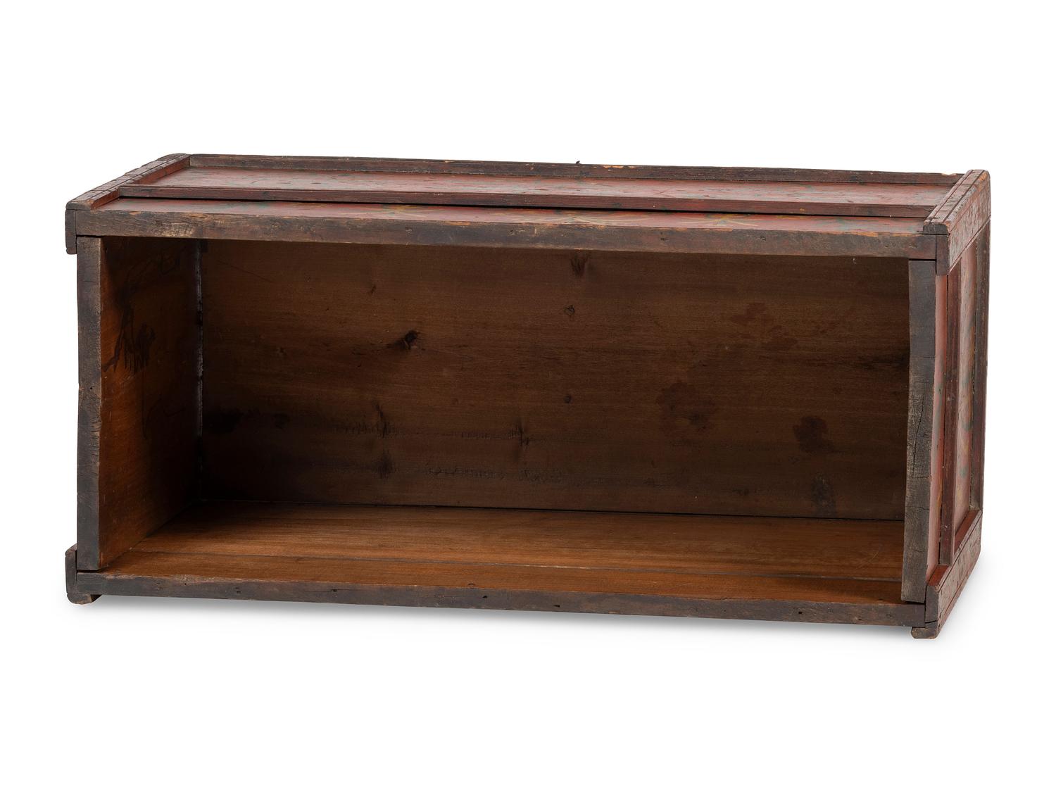 An African American Painted Cherrywood Blanket Chest