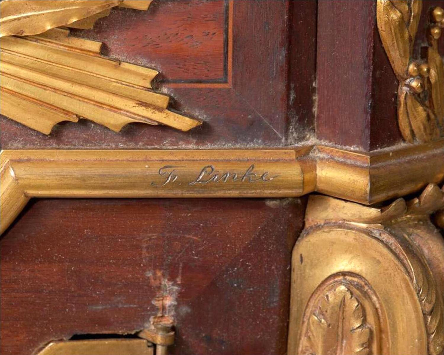 A Louis XVI Style Gilt Bronze Mounted Mahogany Pedestal Regulator Clock