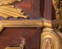 A Louis XVI Style Gilt Bronze Mounted Mahogany Pedestal Regulator Clock
