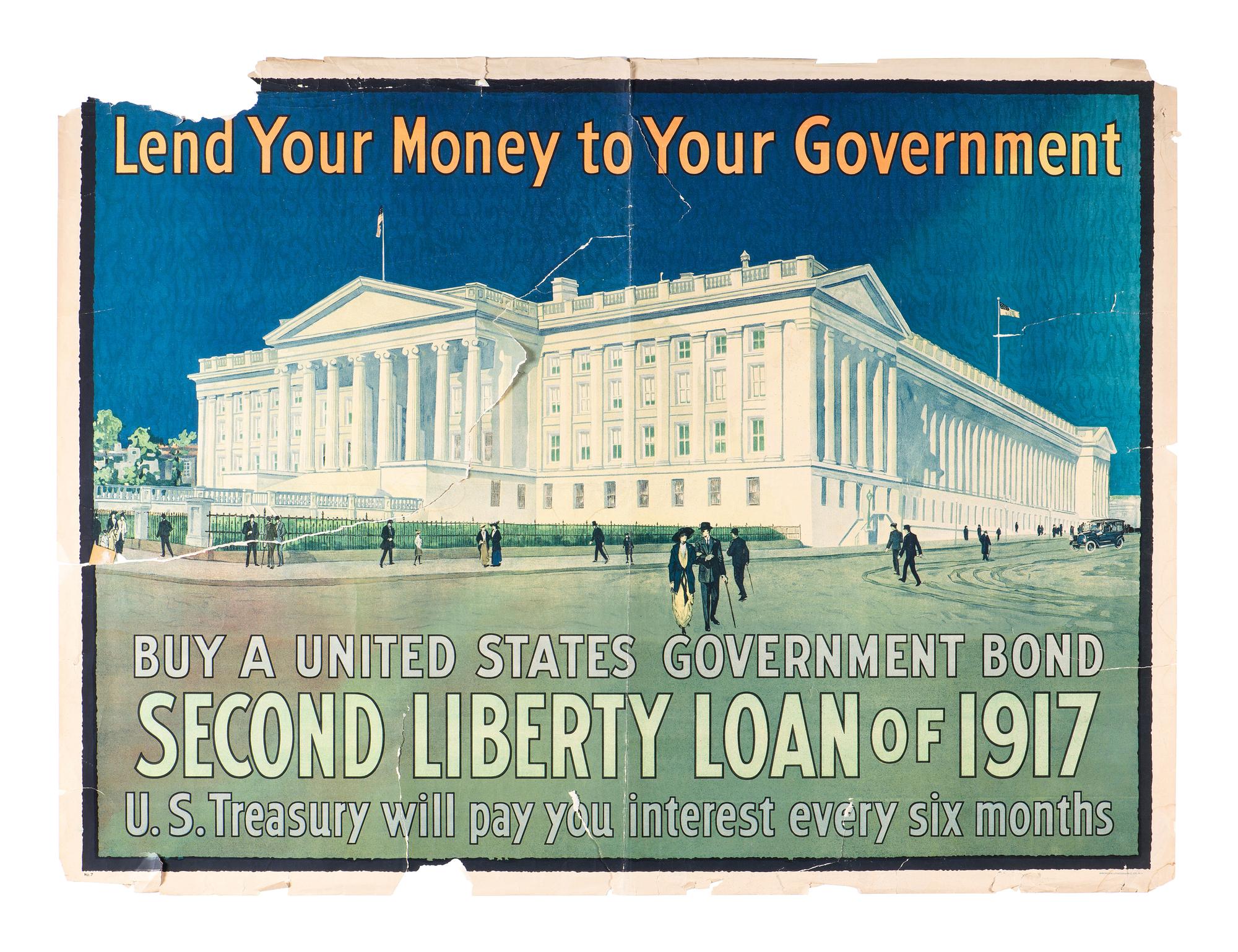 [WORLD WAR I]. A group of 3 posters promoting government bonds, comprising: