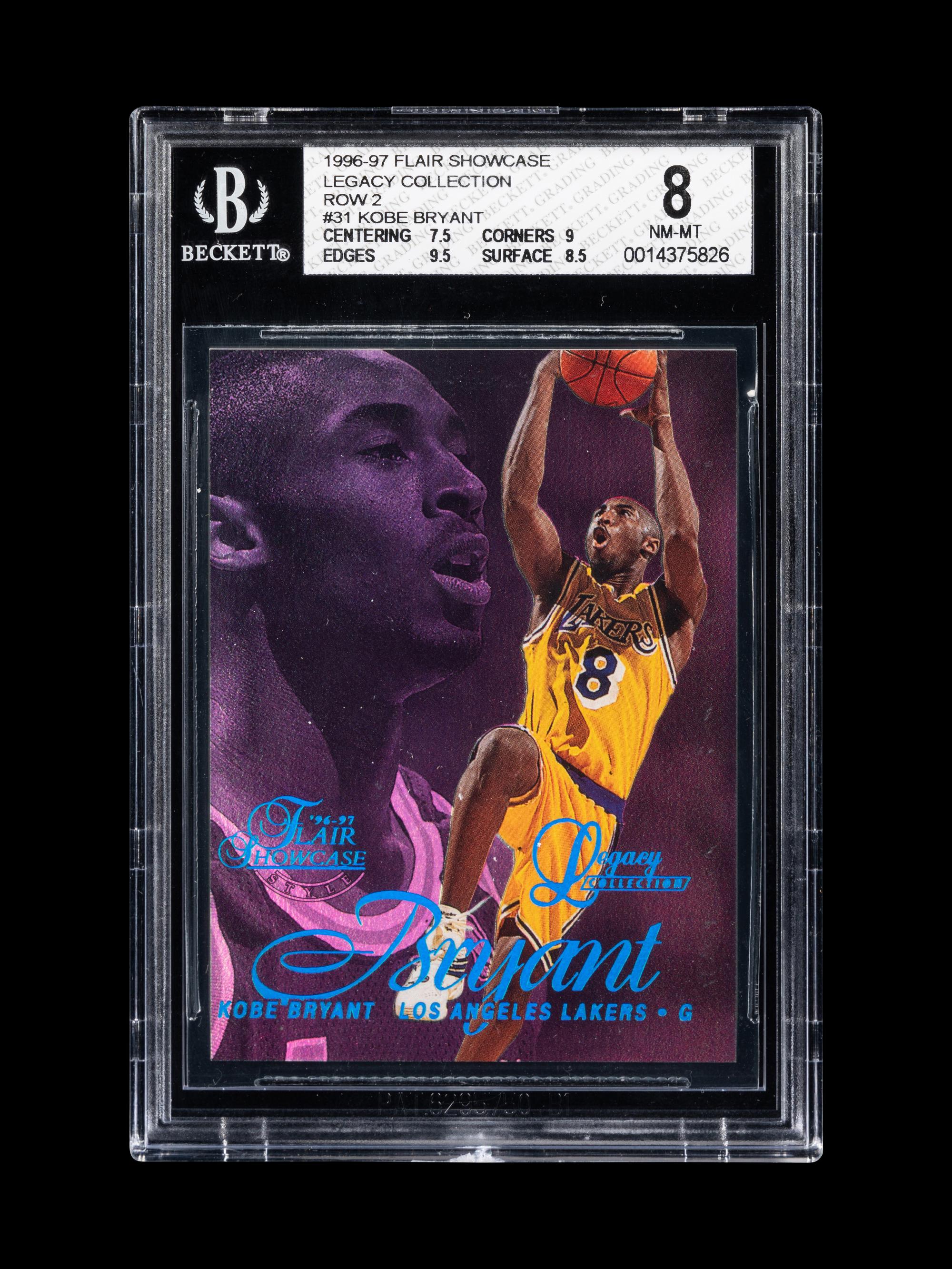 A 1996-97 Flair Showcase Legacy Collection Row 2 Kobe Bryant Rookie Basketball Card No. 31 (BGS 8 NM-MT),