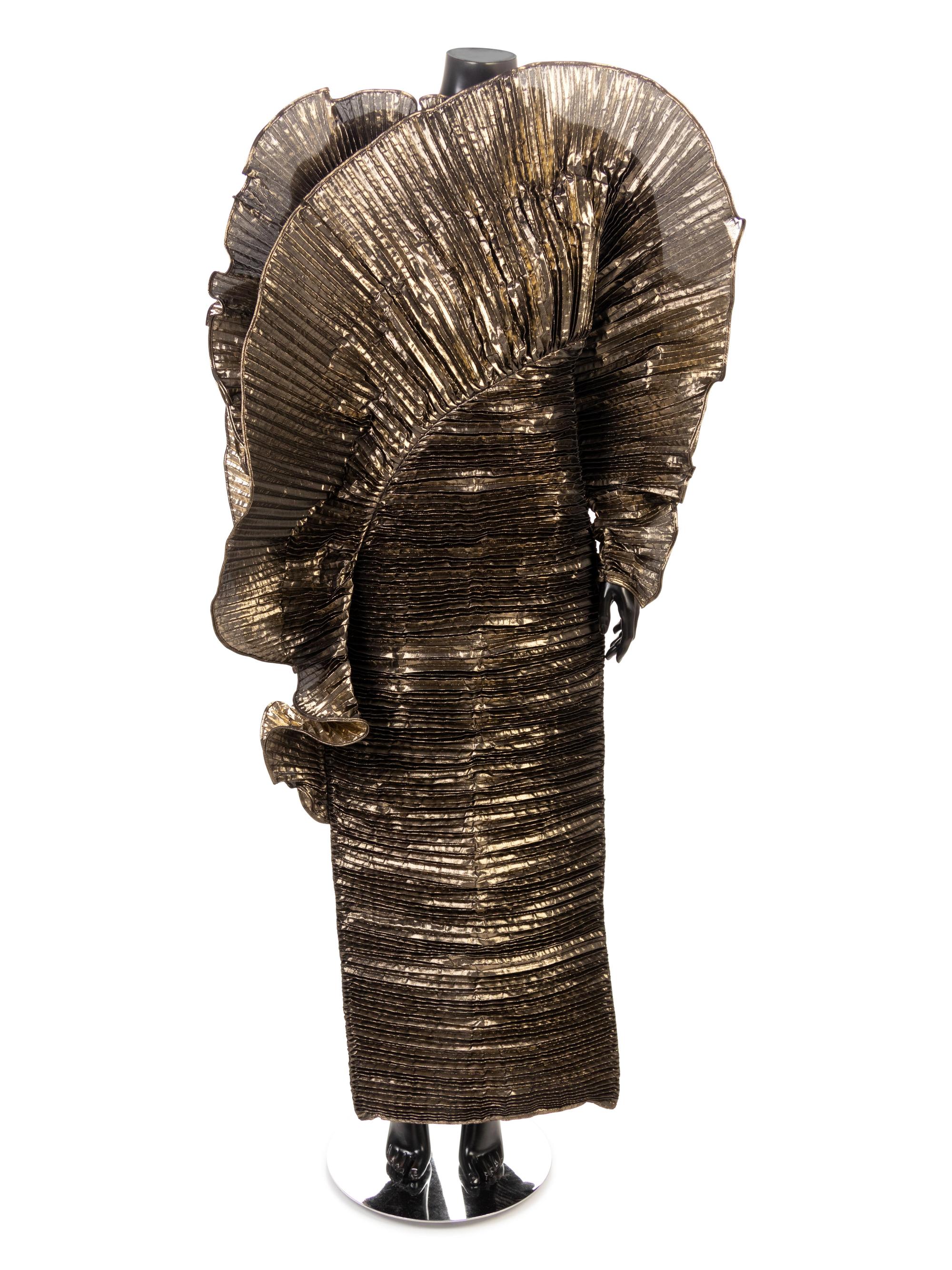 Krizia Gold Lame Evening Dress, 1980s