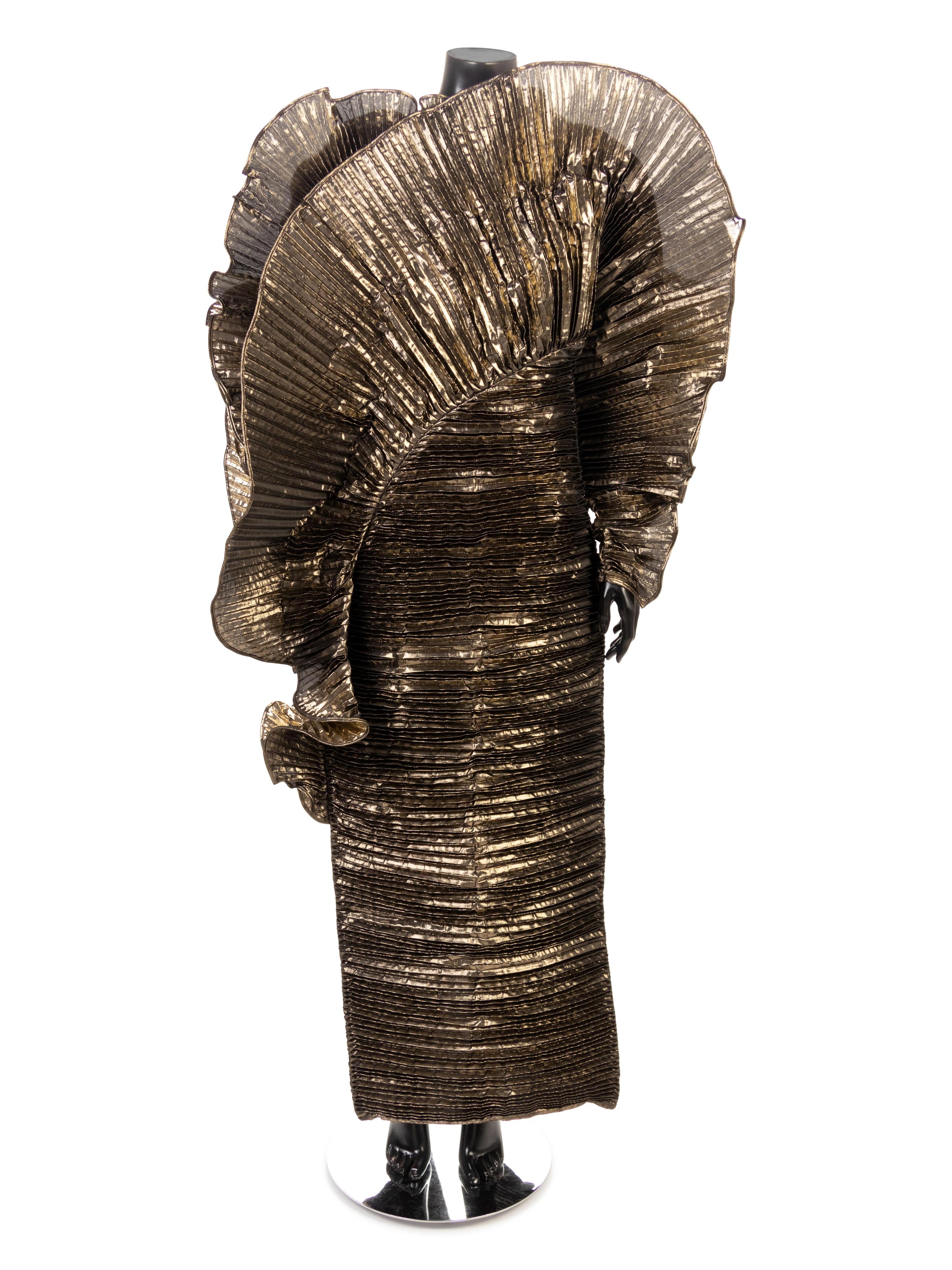 Krizia Gold Lame Evening Dress, 1980s