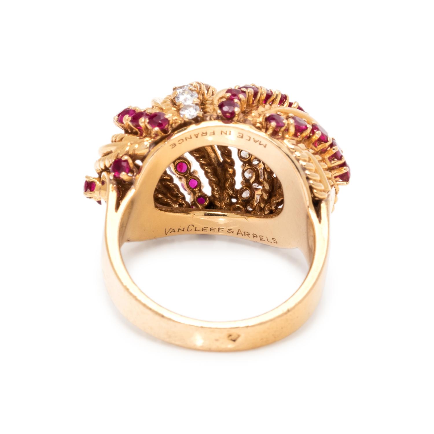 VAN CLEEF & ARPELS, DIAMOND AND RUBY RING