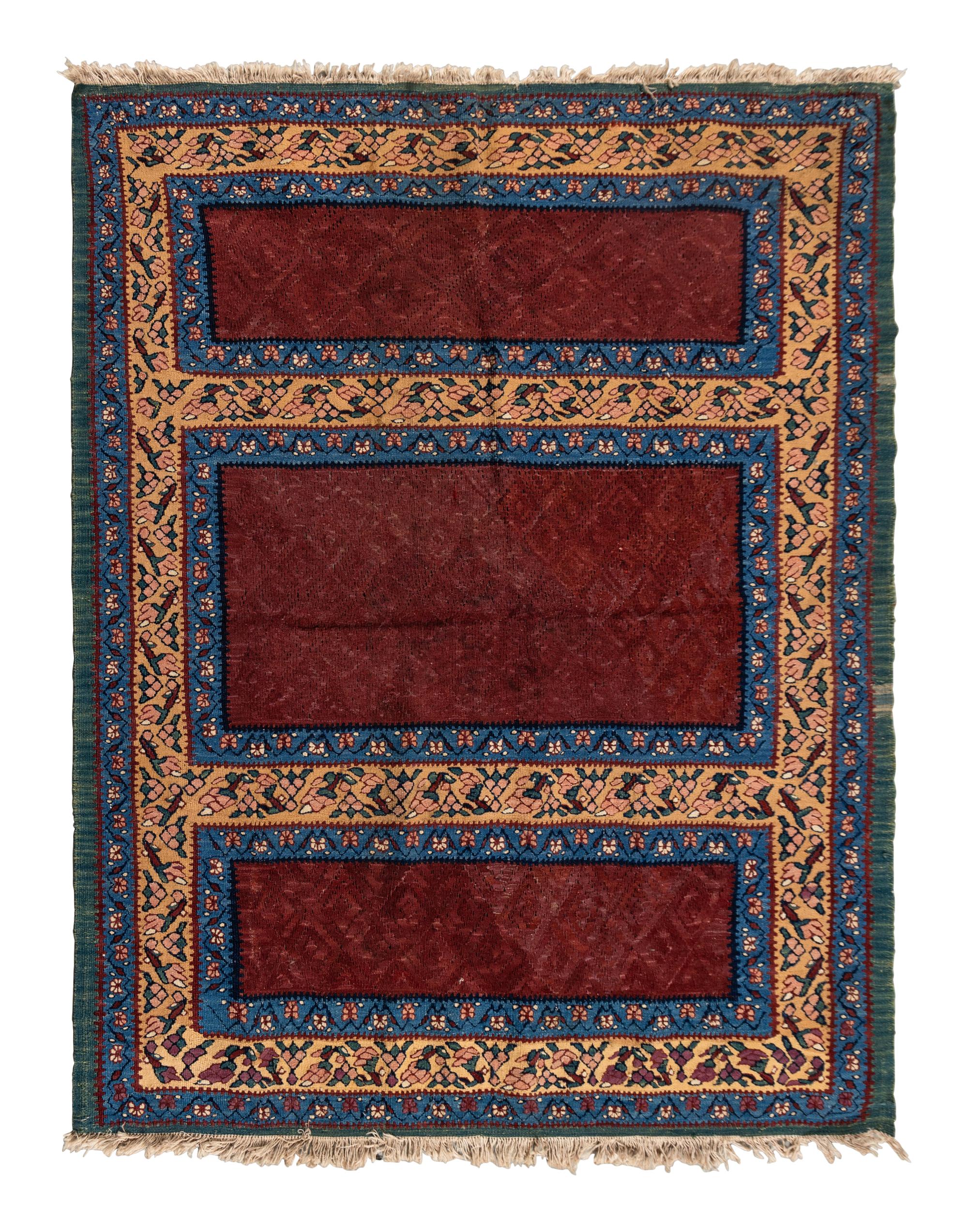 A Senneh Kilim Wool Rug
