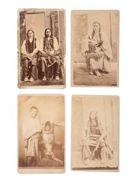 [NATIVE AMERICANS]. 4 CDVs of Cheyenne & Comanche subjects by Cosand & Miller, Caldwell, KS.