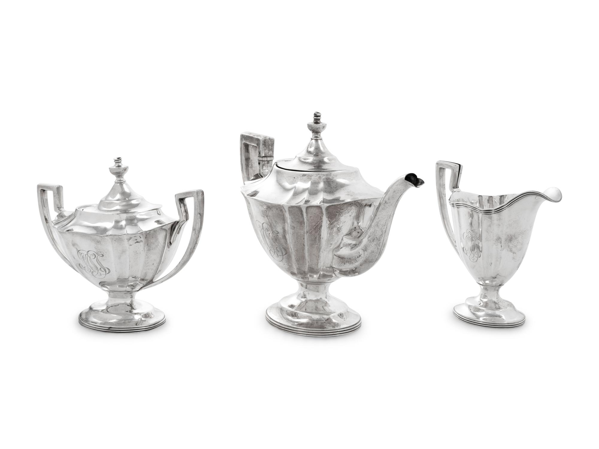 An American Silver Three-Piece Tea Service