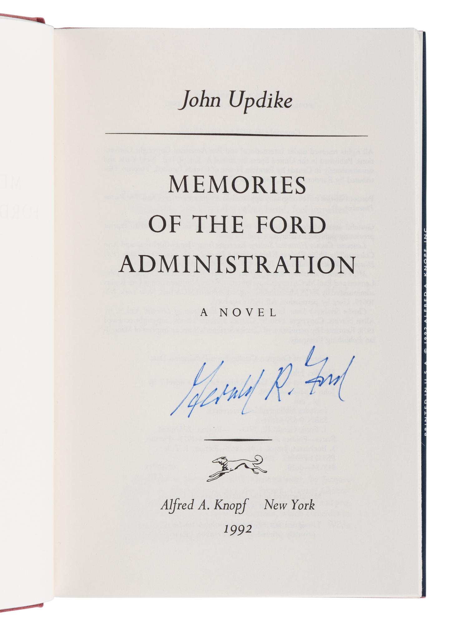 UPDIKE, John (1932-2009). A group of 19 FIRST EDITIONS of Updike’s works, MANY SIGNED, comprising: