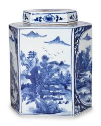 Six Blue and White Ceramic Articles