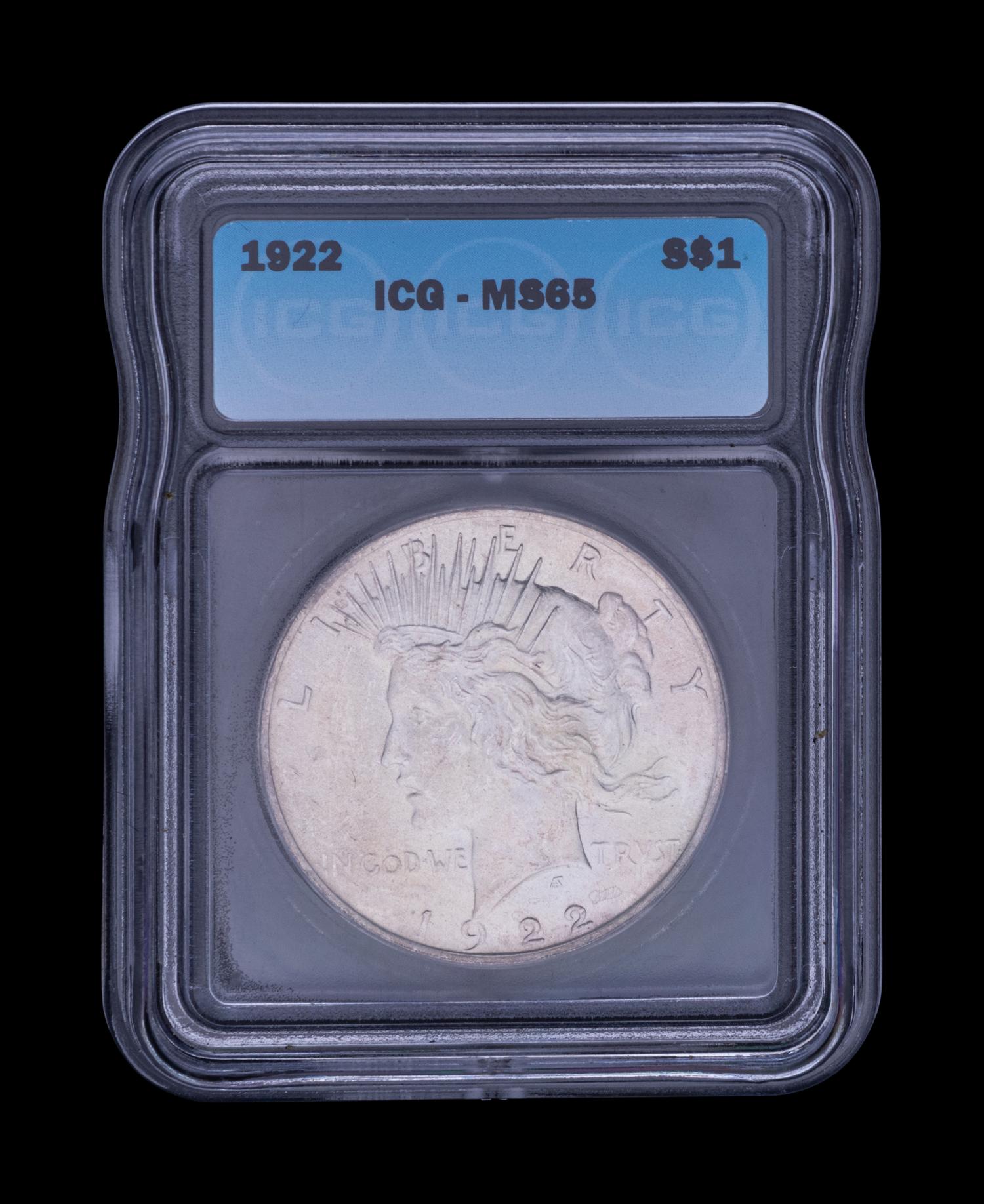 Two 1922 Peace $1 Coins (NGC MS64)