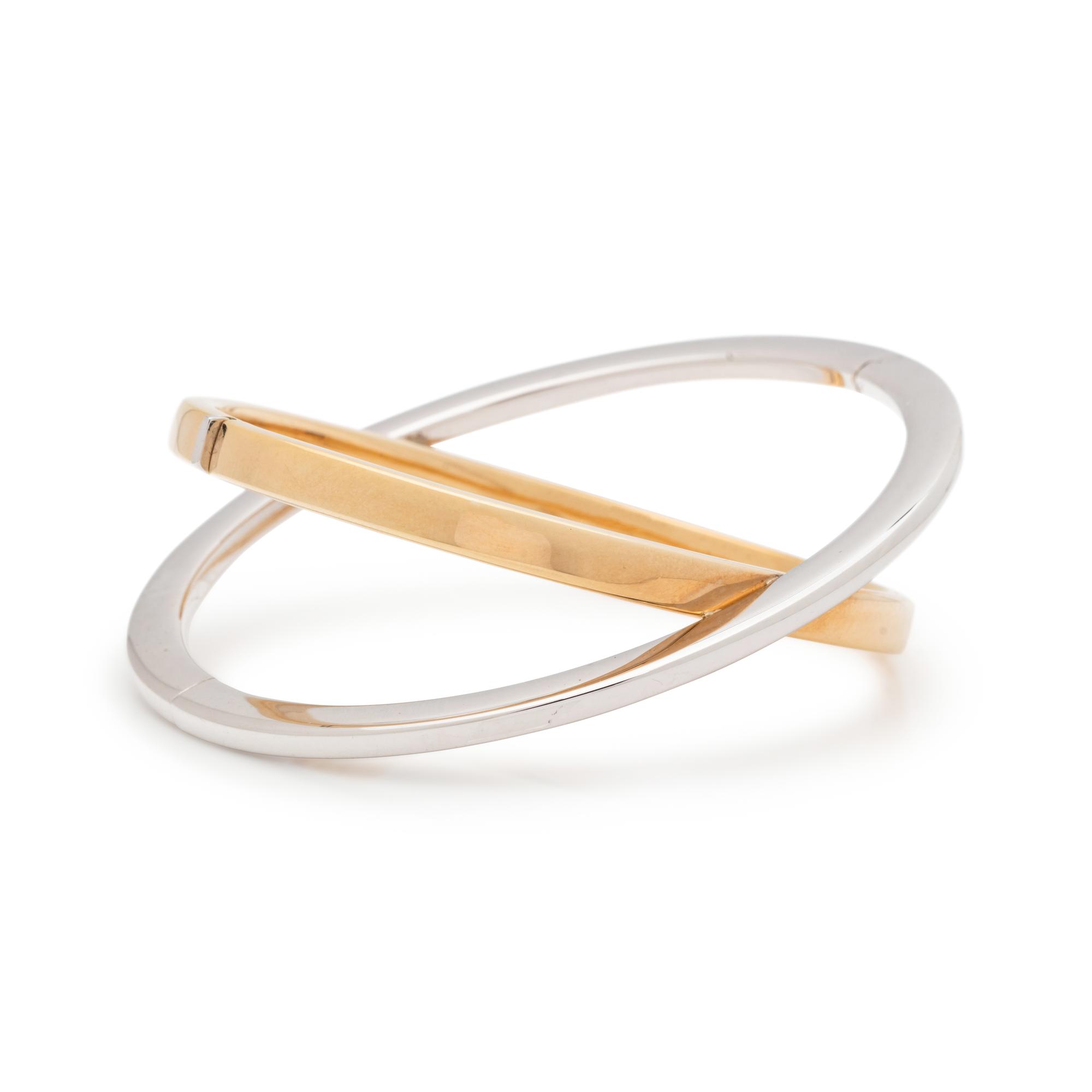 BICOLOR GOLD BANGLE BRACELET