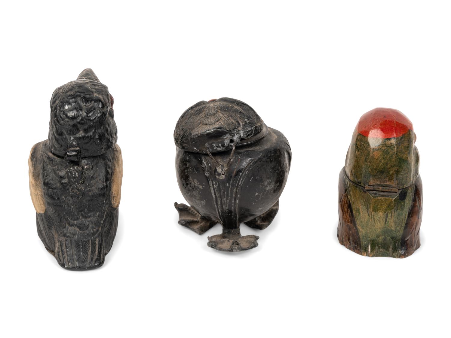 Three Bird Inkwells