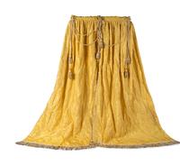 A Set of Three Drapery Panels and Two Drapery Valances