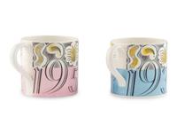 Two Eric Ravilious for Wedgwood Commemorative Mugs, George VI and Elizabeth II