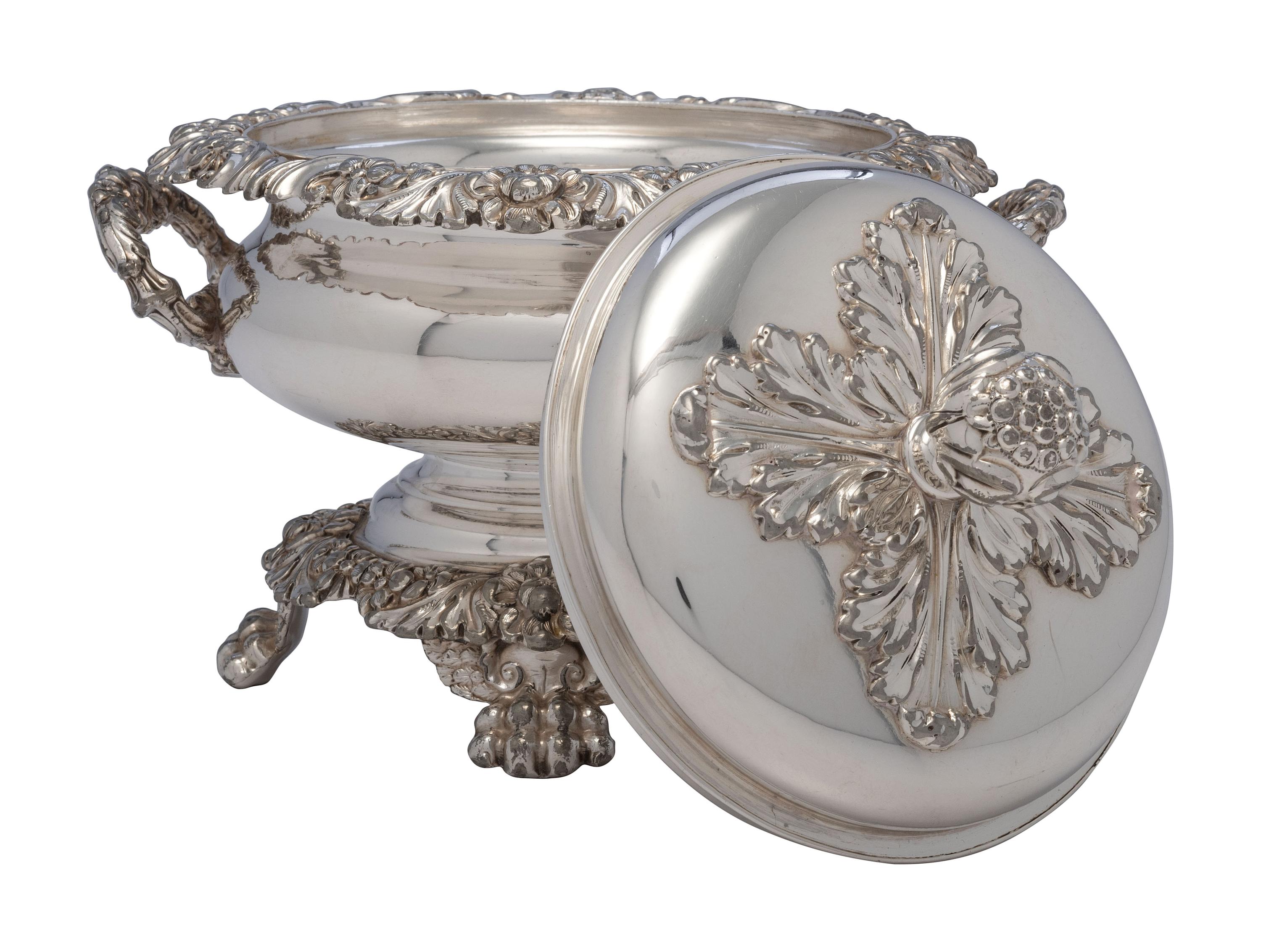 A Silverplate Lidded Vegetable Dish