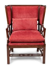A Rose Tarlow Wingback Chair in the Chinese Chippendale Style