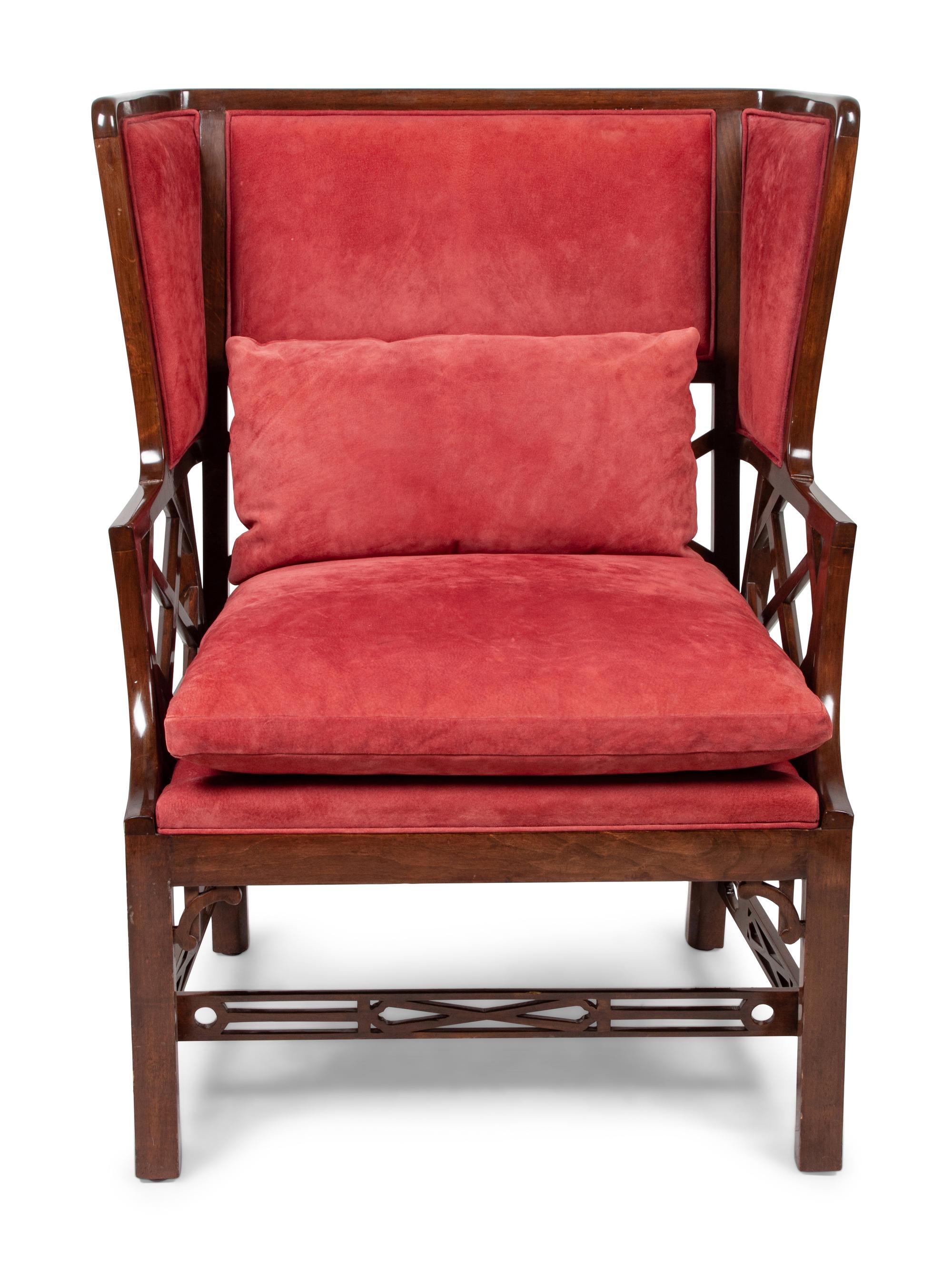 A Rose Tarlow Wingback Chair in the Chinese Chippendale Style