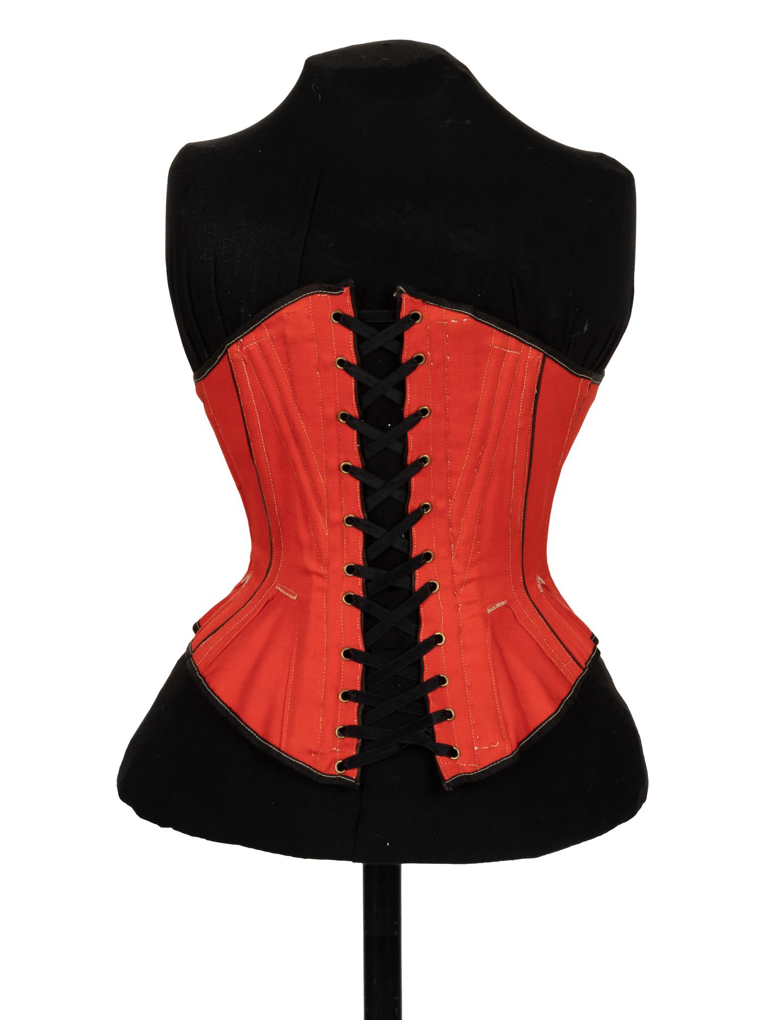 Two Women's Understructure Pieces: One Corset, One Crinoline, 1870s
